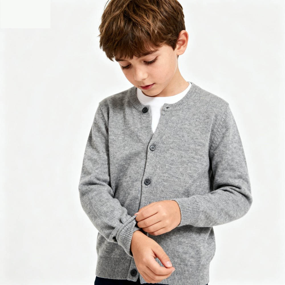 Knit Cardigan Infant - Свитер для мальчиков 3-9 лет, серо-синий