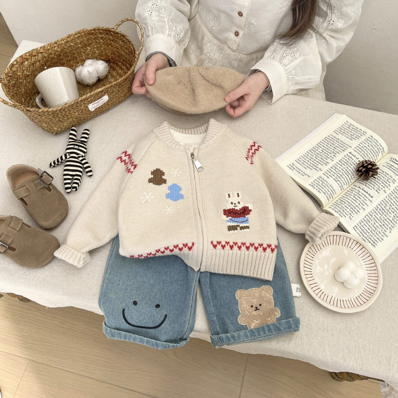 Knit Cardigan Infant - Детский свитер в корейском стиле для